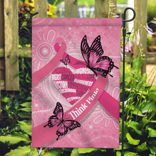 Australia Breast Cancer Awareness Month Garden Flag Pink Ribbon Mix Butterflies