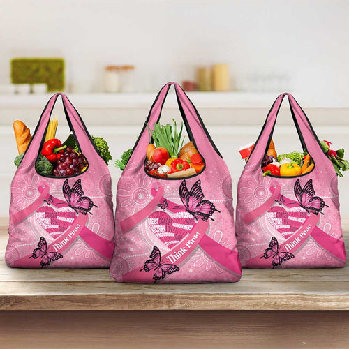 Australia Breast Cancer Awareness Month Grocery Bag Pink Ribbon Mix Butterflies