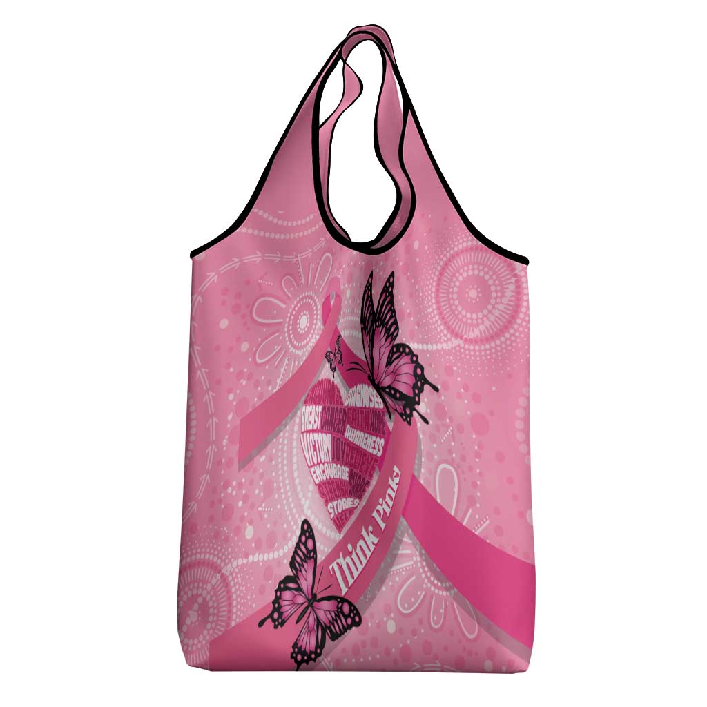 Australia Breast Cancer Awareness Month Grocery Bag Pink Ribbon Mix Butterflies