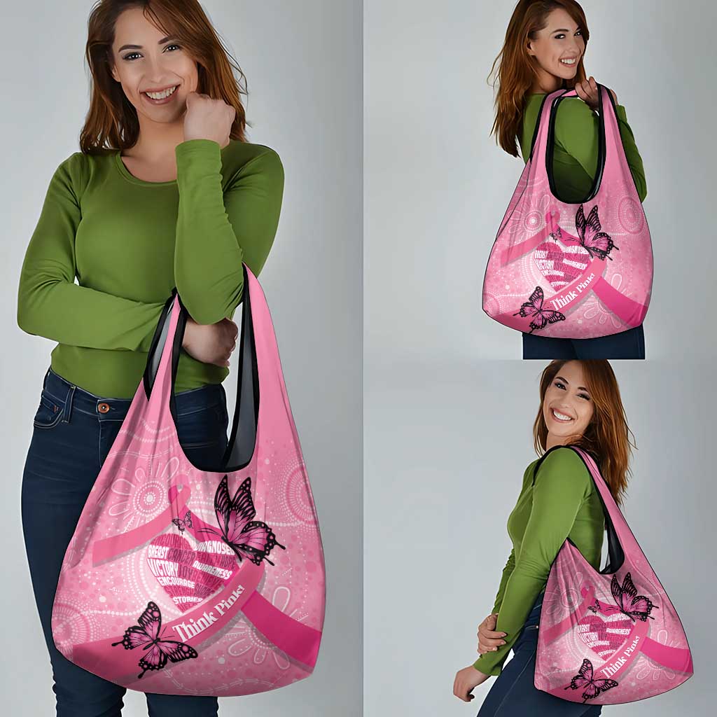 Australia Breast Cancer Awareness Month Grocery Bag Pink Ribbon Mix Butterflies