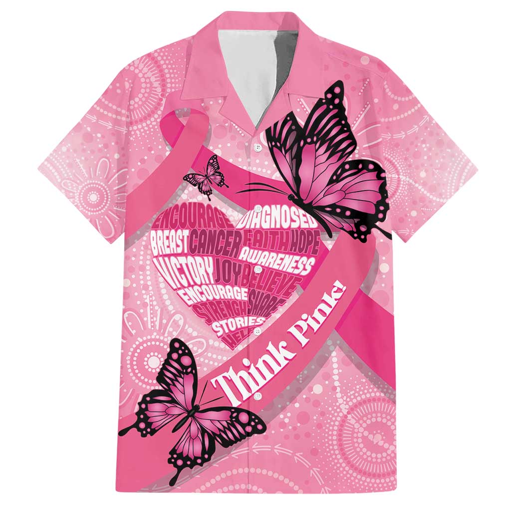 Australia Breast Cancer Awareness Month Hawaiian Shirt Pink Ribbon Mix Butterflies