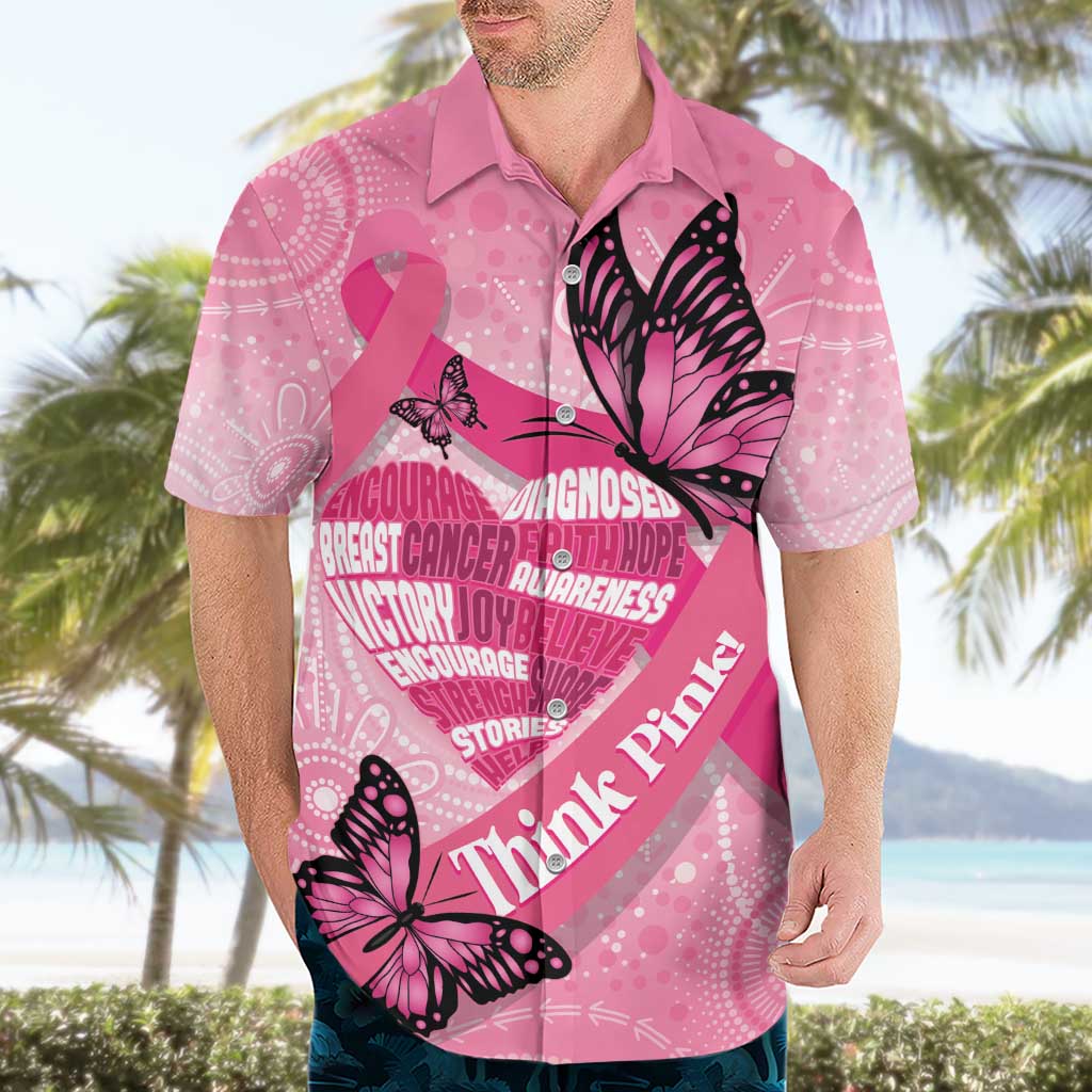 Australia Breast Cancer Awareness Month Hawaiian Shirt Pink Ribbon Mix Butterflies