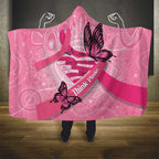 Australia Breast Cancer Awareness Month Hooded Blanket Pink Ribbon Mix Butterflies