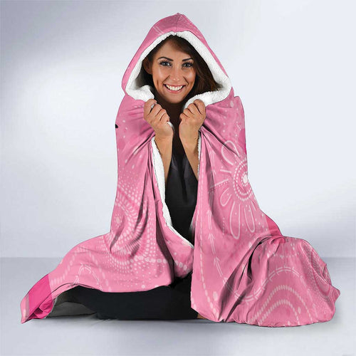 Australia Breast Cancer Awareness Month Hooded Blanket Pink Ribbon Mix Butterflies