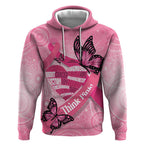 Australia Breast Cancer Awareness Month Hoodie Pink Ribbon Mix Butterflies