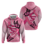 Australia Breast Cancer Awareness Month Hoodie Pink Ribbon Mix Butterflies