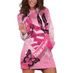 Australia Breast Cancer Awareness Month Hoodie Dress Pink Ribbon Mix Butterflies