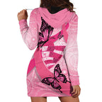 Australia Breast Cancer Awareness Month Hoodie Dress Pink Ribbon Mix Butterflies