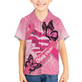 Australia Breast Cancer Awareness Month Kid Hawaiian Shirt Pink Ribbon Mix Butterflies