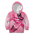 Australia Breast Cancer Awareness Month Kid Hoodie Pink Ribbon Mix Butterflies