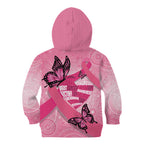 Australia Breast Cancer Awareness Month Kid Hoodie Pink Ribbon Mix Butterflies