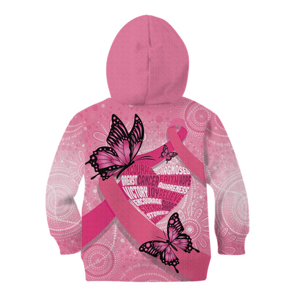 Australia Breast Cancer Awareness Month Kid Hoodie Pink Ribbon Mix Butterflies