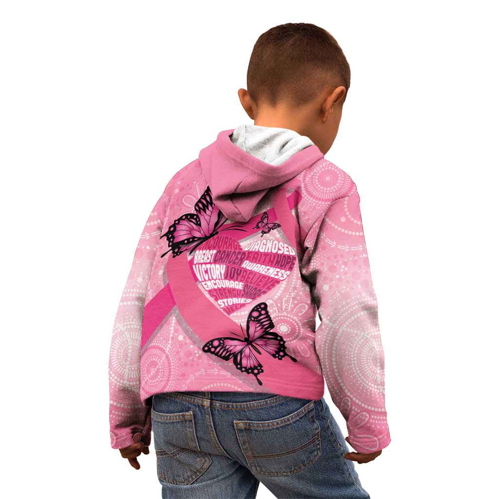 Australia Breast Cancer Awareness Month Kid Hoodie Pink Ribbon Mix Butterflies
