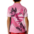Australia Breast Cancer Awareness Month Kid Polo Shirt Pink Ribbon Mix Butterflies