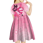 Australia Breast Cancer Awareness Month Kid Short Sleeve Dress Pink Ribbon Mix Butterflies