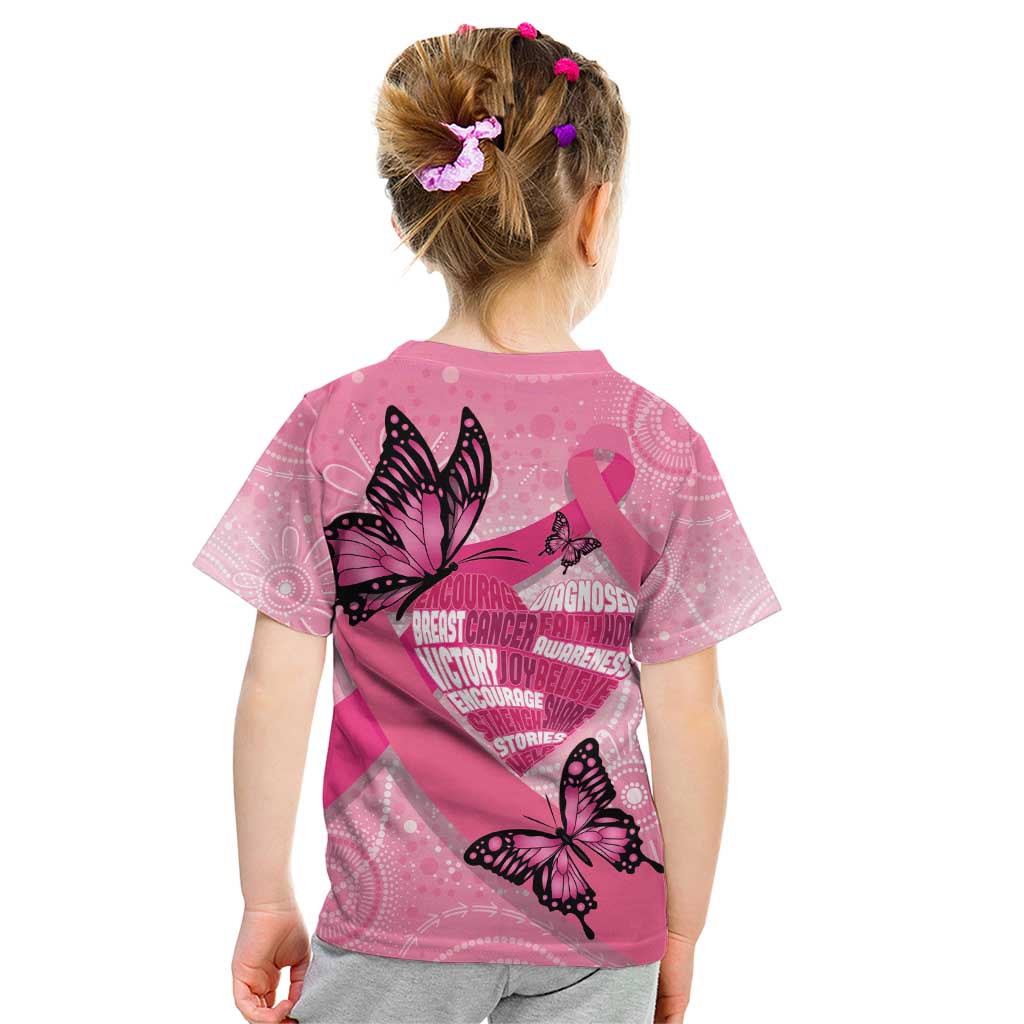 Australia Breast Cancer Awareness Month Kid T Shirt Pink Ribbon Mix Butterflies