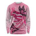 Australia Breast Cancer Awareness Month Long Sleeve Shirt Pink Ribbon Mix Butterflies