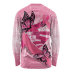 Australia Breast Cancer Awareness Month Long Sleeve Shirt Pink Ribbon Mix Butterflies