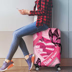 Australia Breast Cancer Awareness Month Luggage Cover Pink Ribbon Mix Butterflies
