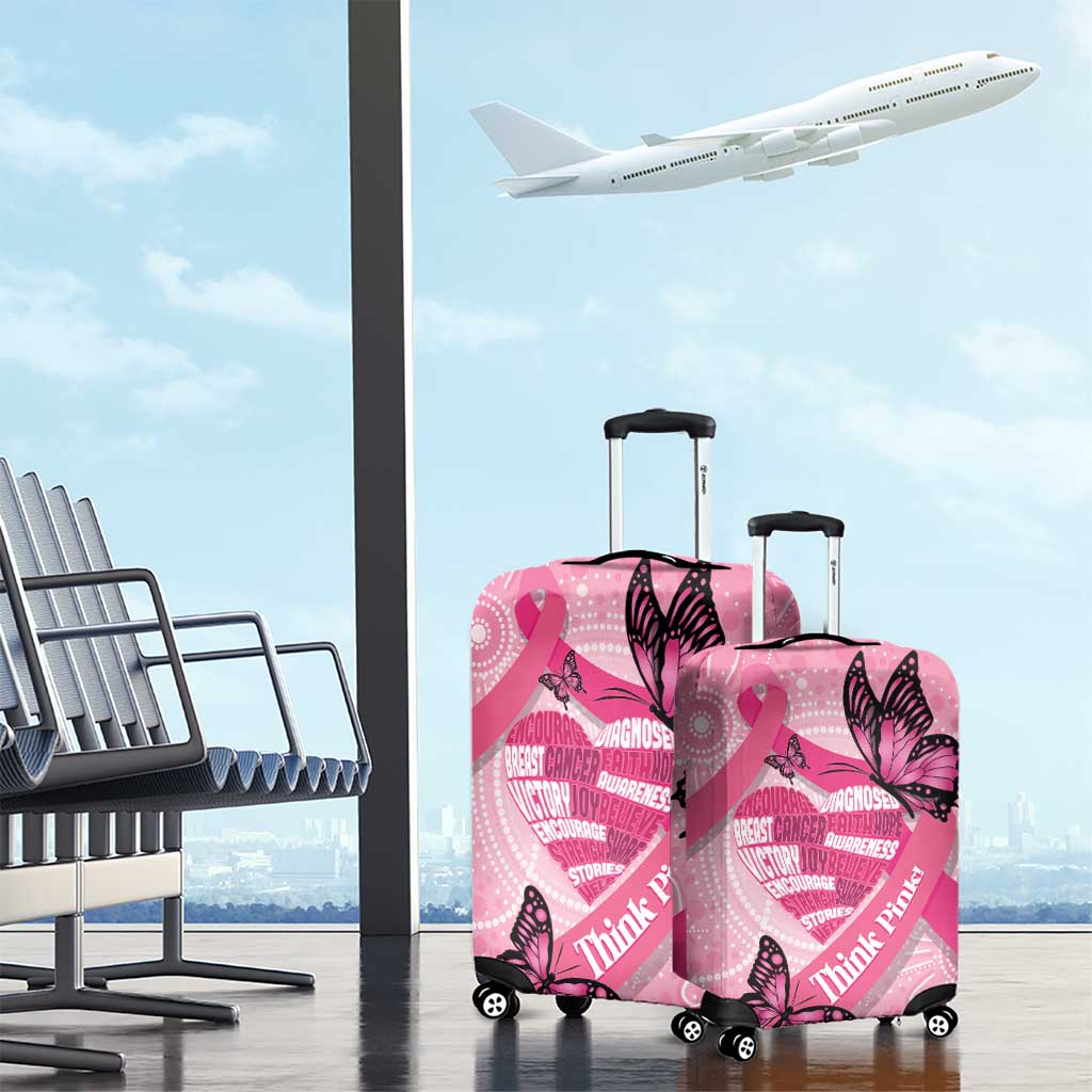 Australia Breast Cancer Awareness Month Luggage Cover Pink Ribbon Mix Butterflies