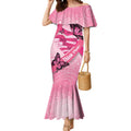 Australia Breast Cancer Awareness Month Mermaid Dress Pink Ribbon Mix Butterflies