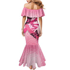Australia Breast Cancer Awareness Month Mermaid Dress Pink Ribbon Mix Butterflies