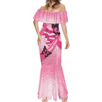 Australia Breast Cancer Awareness Month Mermaid Dress Pink Ribbon Mix Butterflies