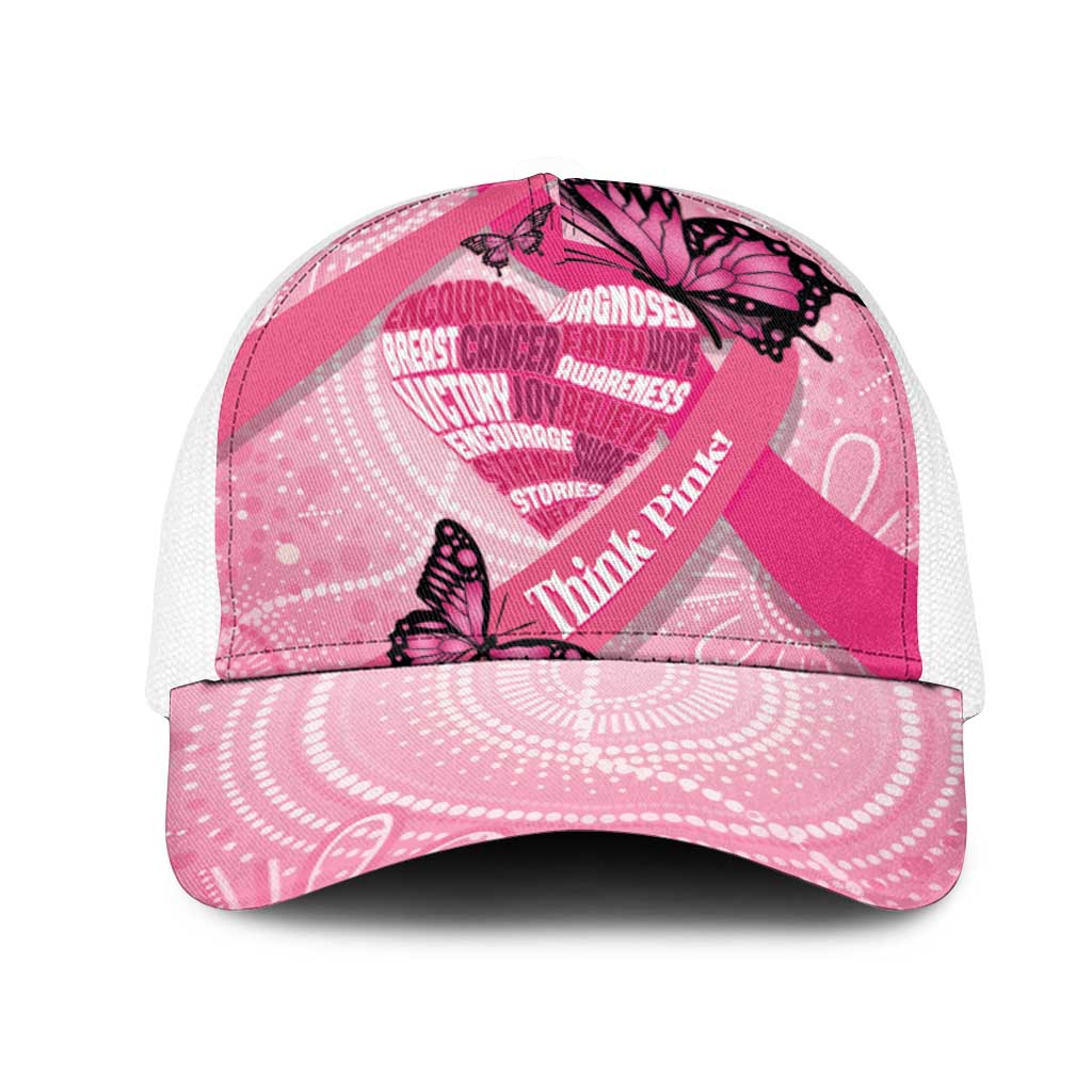 Australia Breast Cancer Awareness Month Mesh Trucker Cap Pink Ribbon Mix Butterflies - Aussie Hoodie
