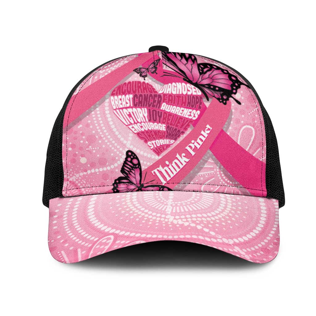 Australia Breast Cancer Awareness Month Mesh Trucker Cap Pink Ribbon Mix Butterflies - Aussie Hoodie