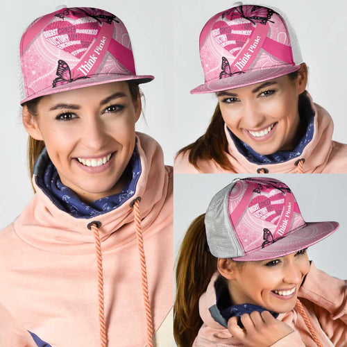Australia Breast Cancer Awareness Month Mesh Trucker Cap Pink Ribbon Mix Butterflies - Aussie Hoodie