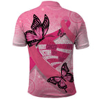 Australia Breast Cancer Awareness Month Polo Shirt Pink Ribbon Mix Butterflies