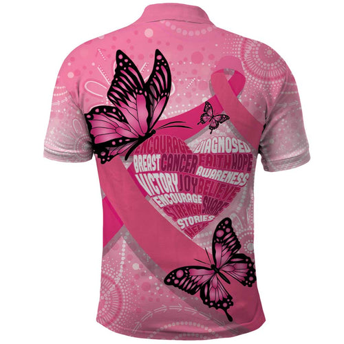 Australia Breast Cancer Awareness Month Polo Shirt Pink Ribbon Mix Butterflies
