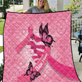 Australia Breast Cancer Awareness Month Quilt Pink Ribbon Mix Butterflies