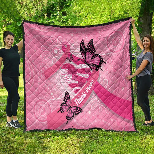 Australia Breast Cancer Awareness Month Quilt Pink Ribbon Mix Butterflies