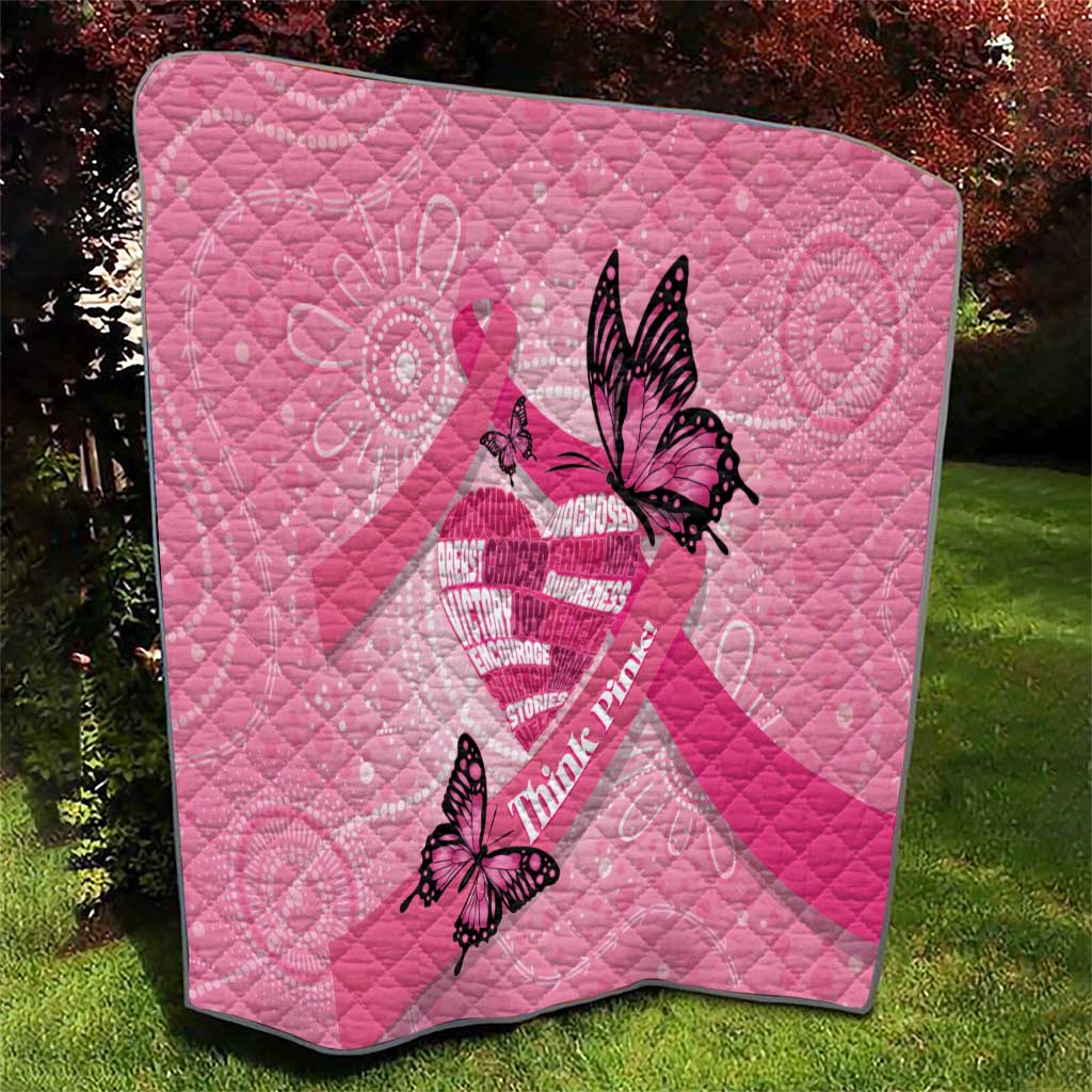 Australia Breast Cancer Awareness Month Quilt Pink Ribbon Mix Butterflies