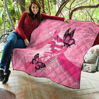 Australia Breast Cancer Awareness Month Quilt Pink Ribbon Mix Butterflies