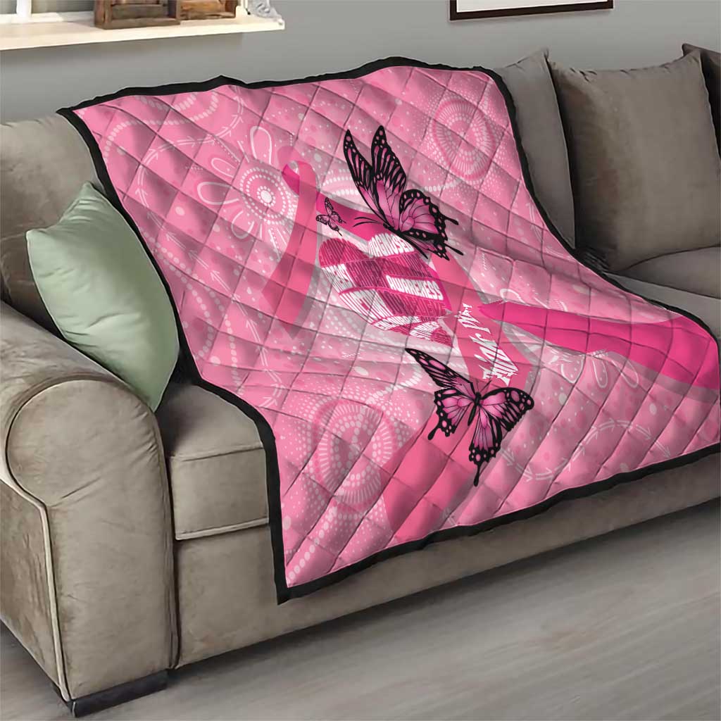 Australia Breast Cancer Awareness Month Quilt Pink Ribbon Mix Butterflies