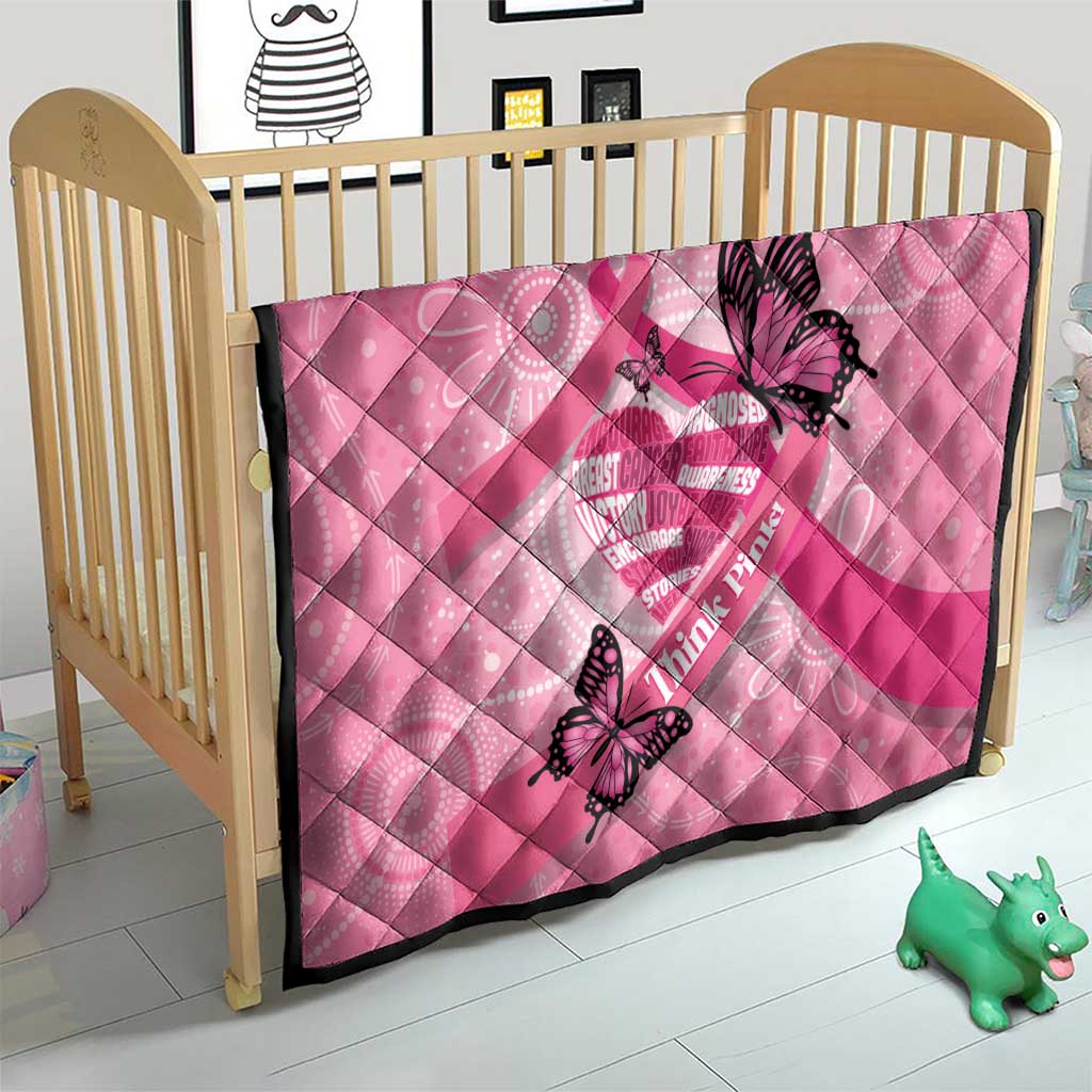 Australia Breast Cancer Awareness Month Quilt Pink Ribbon Mix Butterflies