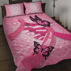 Australia Breast Cancer Awareness Month Quilt Bed Set Pink Ribbon Mix Butterflies