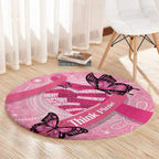 Australia Breast Cancer Awareness Month Round Carpet Pink Ribbon Mix Butterflies
