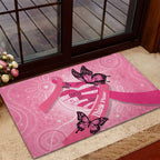 Australia Breast Cancer Awareness Month Rubber Doormat Pink Ribbon Mix Butterflies
