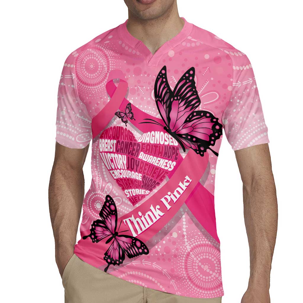 Australia Breast Cancer Awareness Month Rugby Jersey Pink Ribbon Mix Butterflies