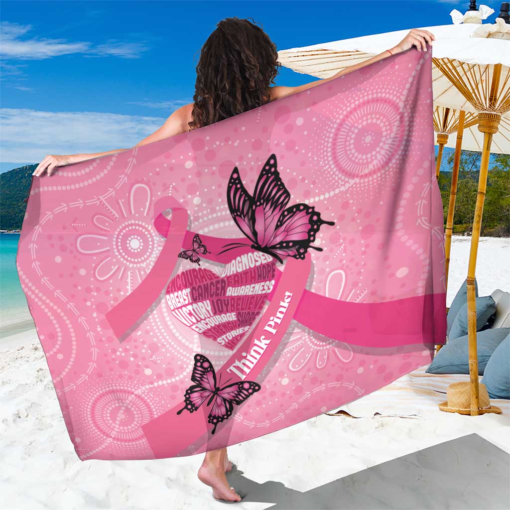 Australia Breast Cancer Awareness Month Sarong Pink Ribbon Mix Butterflies