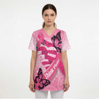 Australia Breast Cancer Awareness Month Scrub Top Pink Ribbon Mix Butterflies - Aussie Hoodie