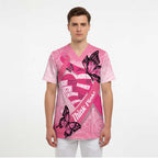Australia Breast Cancer Awareness Month Scrub Top Pink Ribbon Mix Butterflies - Aussie Hoodie