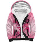 Australia Breast Cancer Awareness Month Sherpa Hoodie Pink Ribbon Mix Butterflies
