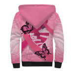 Australia Breast Cancer Awareness Month Sherpa Hoodie Pink Ribbon Mix Butterflies