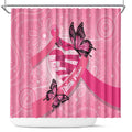 Australia Breast Cancer Awareness Month Shower Curtain Pink Ribbon Mix Butterflies