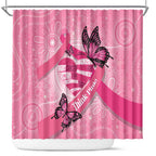 Australia Breast Cancer Awareness Month Shower Curtain Pink Ribbon Mix Butterflies