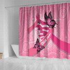 Australia Breast Cancer Awareness Month Shower Curtain Pink Ribbon Mix Butterflies